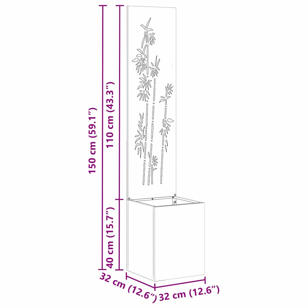 vidaXL Οθόνη Ιδιωτικότητας Κήπου Floral Ασημί 32 x 150 εκ