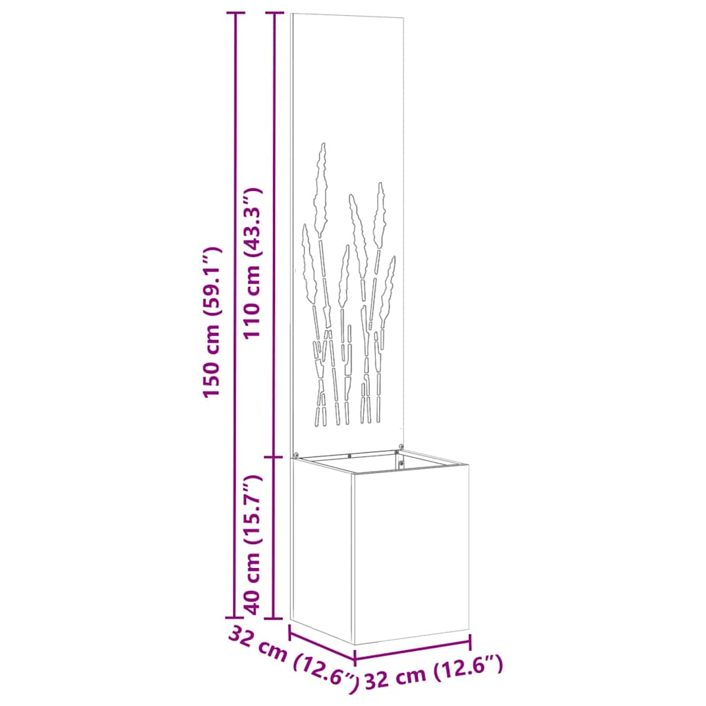 vidaXL Οθόνη Ιδιωτικότητας Κήπου Μαιανδρικό σχέδιο Ασημί 32 x 140 εκ.