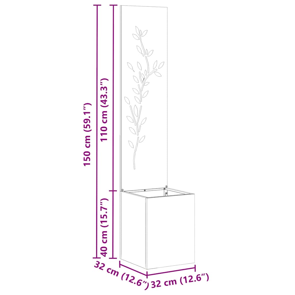 vidaXL Οθόνη Ιδιωτικότητας Κήπου Floral Μαύρο 32 x 140 εκ.