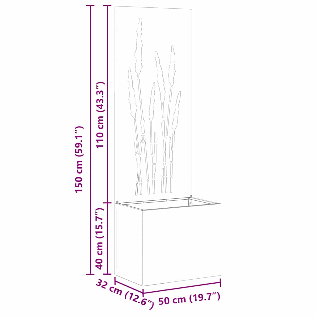 vidaXL Οθόνη Ιδιωτικότητας Κήπου Ασημί 50 x 140 cm Ανοξείδωτο ατσάλι