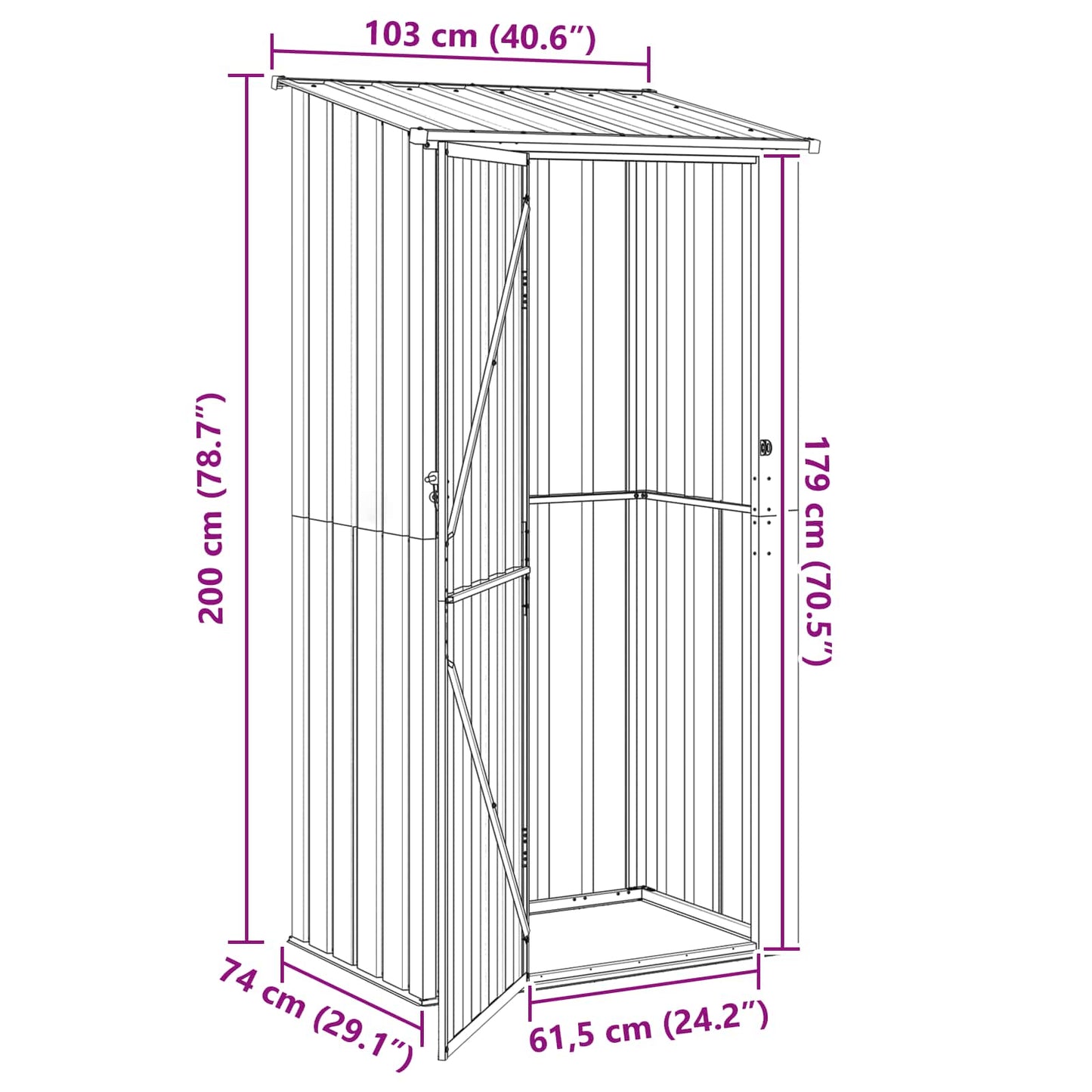 vidaXL Κηποσυνθέσεις Καφέ 103 x 74 x 200 εκ Μέταλλο