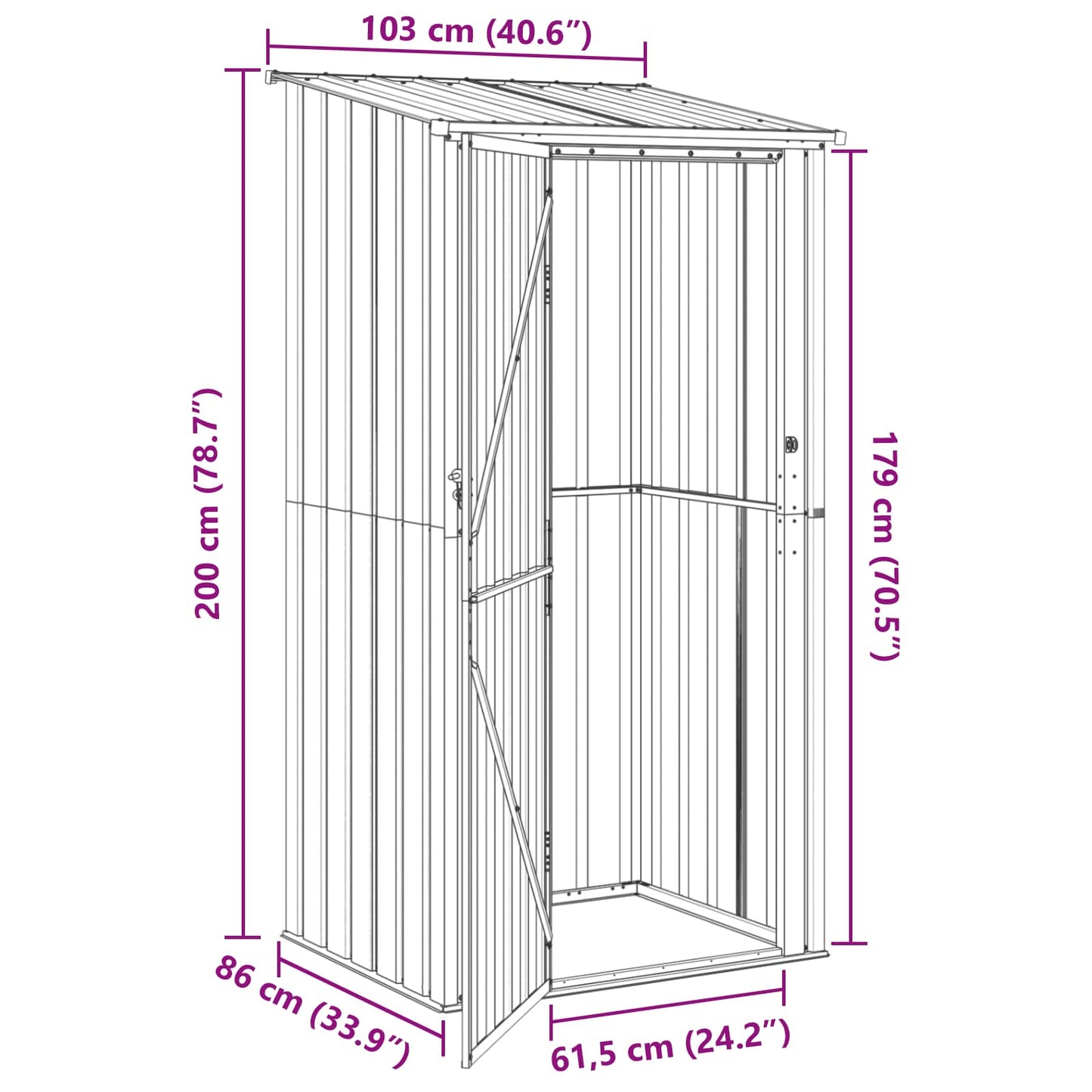vidaXL Κηποσυνθέσεις Καφέ 103 x 86 x 200 εκ Μέταλλο
