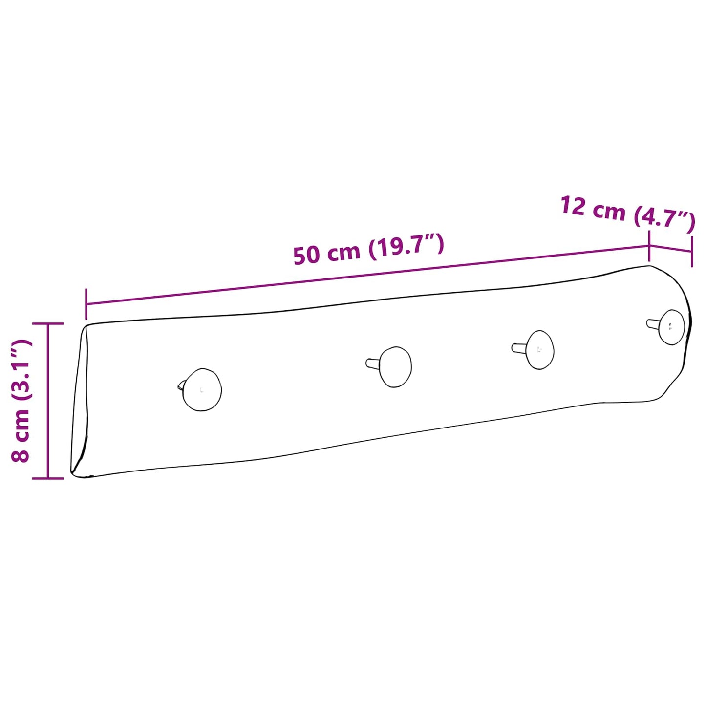 vidaXL Κρεμάστρα Καφέ 50 x 8 x 12 εκ Στερεό Ανακτηθέν Ξύλο