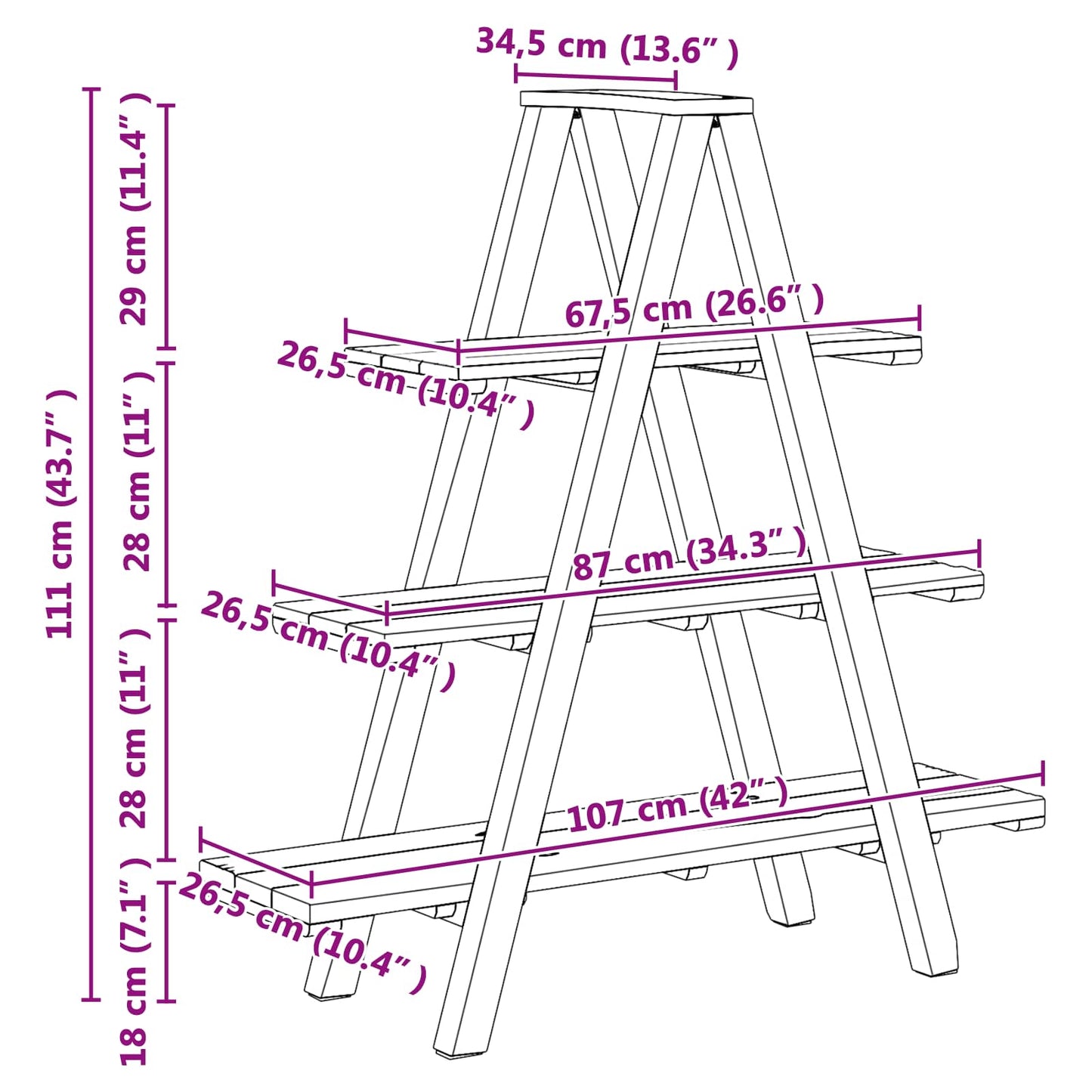 vidaXL Πτυσσόμενη ραφιέρα με ράφι Καφέ 79.5 x 35 x 112 εκ