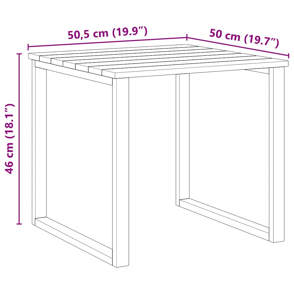 vidaXL Τραπέζι Ξαπλώστρας Καφέ 50.5 x 50.5 x 46 εκ.