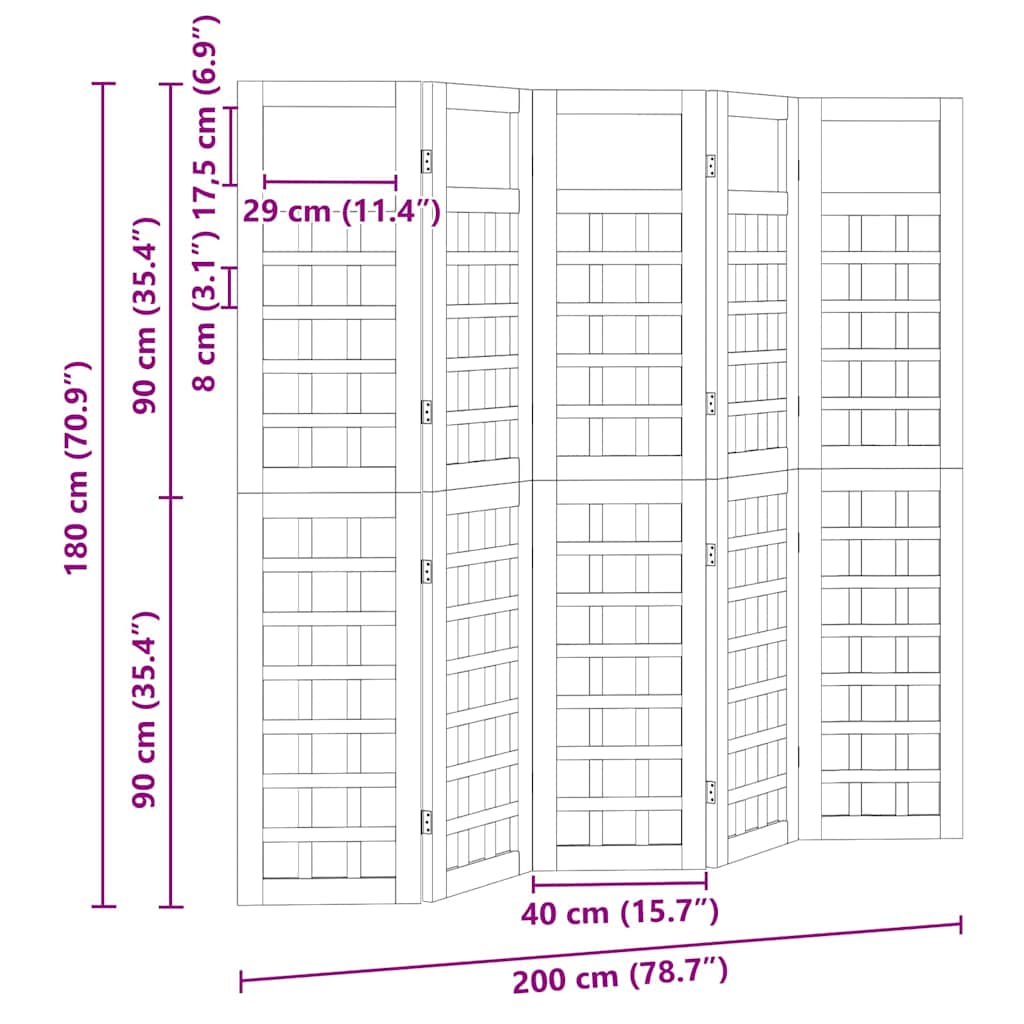vidaXL Οθόνη Ιδιωτικότητας Μέλι Καφέ 200 x 180 cm Στερεό ξύλο πεύκου
