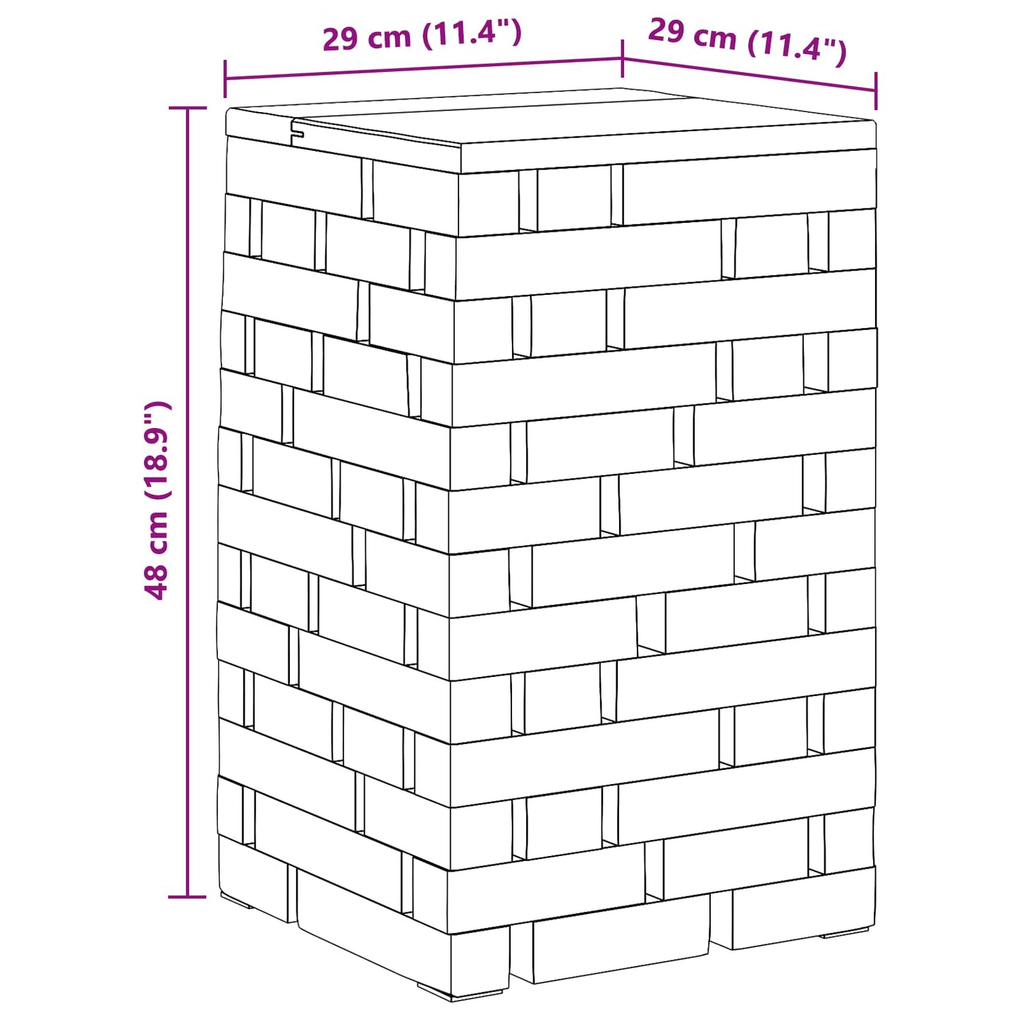 vidaXL Σκαμνί Φυσικό 29 x 29 x 48 εκ. Μασίφ ανακυκλωμένο ξύλο