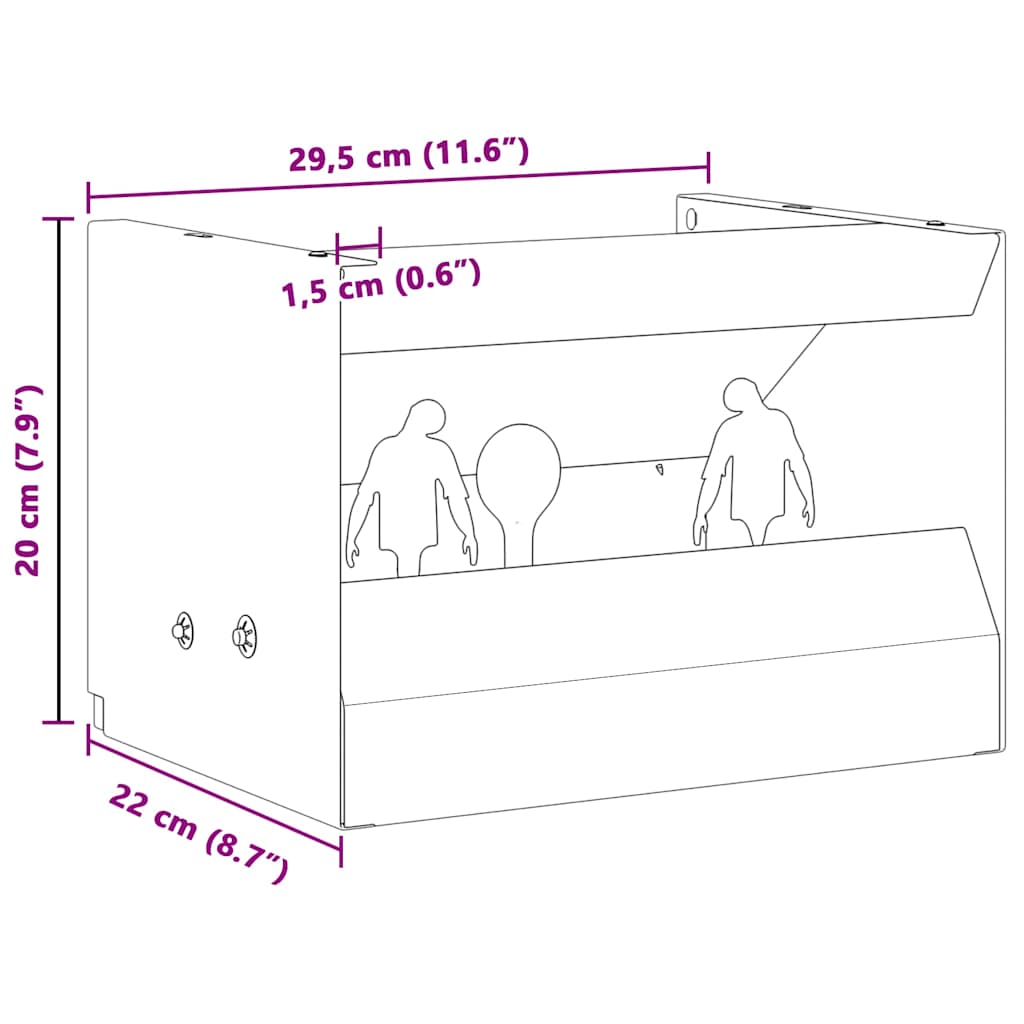 vidaXL Κουτί Παγίδας Σφαιρών Μαύρο 29 x 22 x 20 εκ Ατσάλι