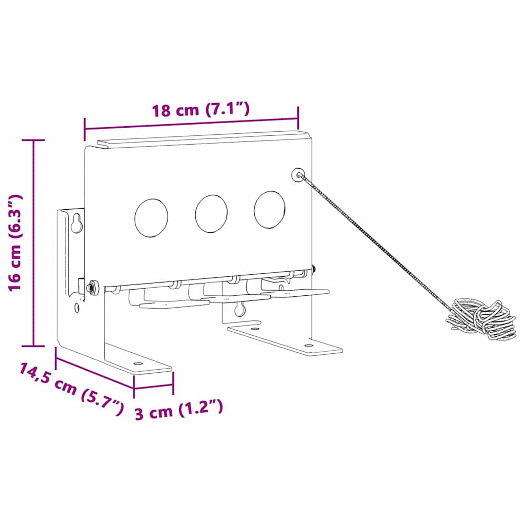 vidaXL Στόχος δίαθλου 3 οπών με μηχανισμό επαναφοράς