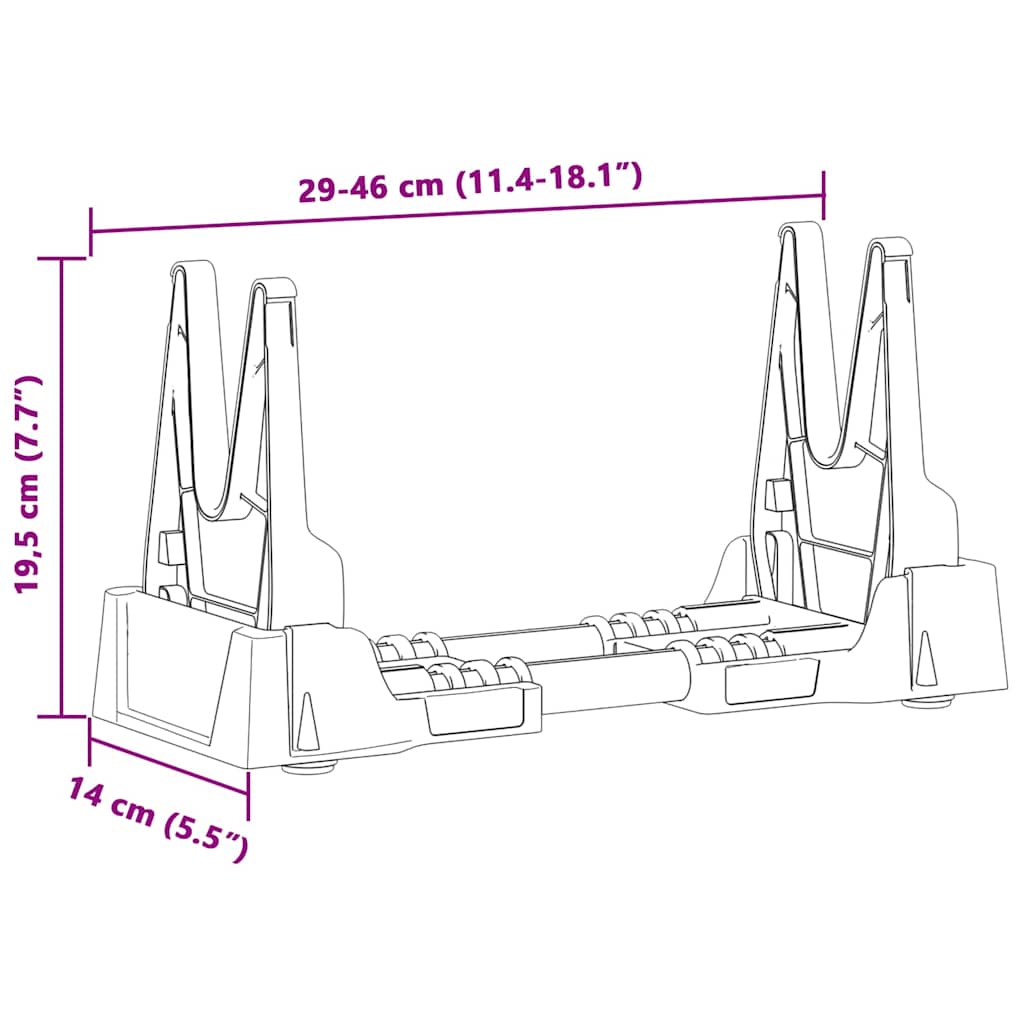 vidaXL Βάση στήριξης όπλου Γκρι 46 x 14 x 19.5 εκ. Πλαστικό