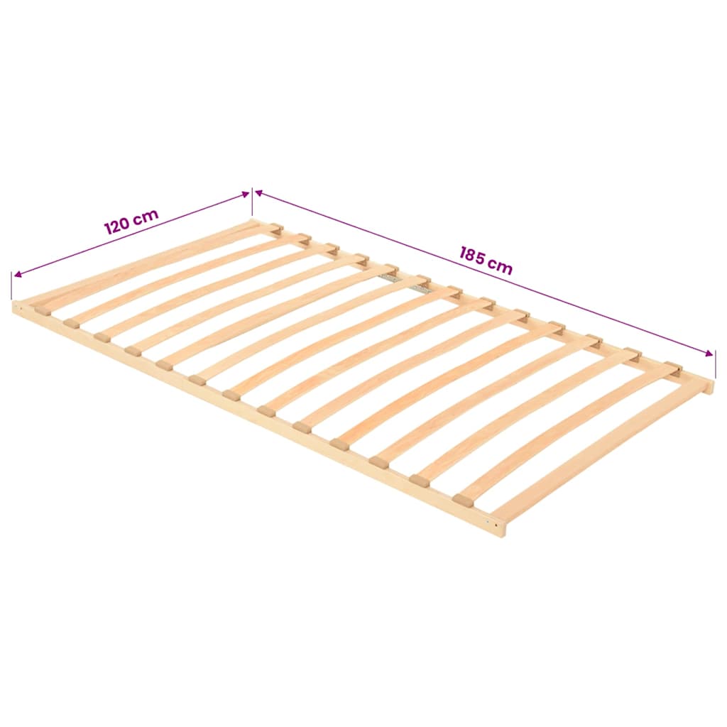 vidaXL Βάση κρεβατιού με λάμες Καφέ 120 x 190 cm Στερεό ξύλο οξιάς