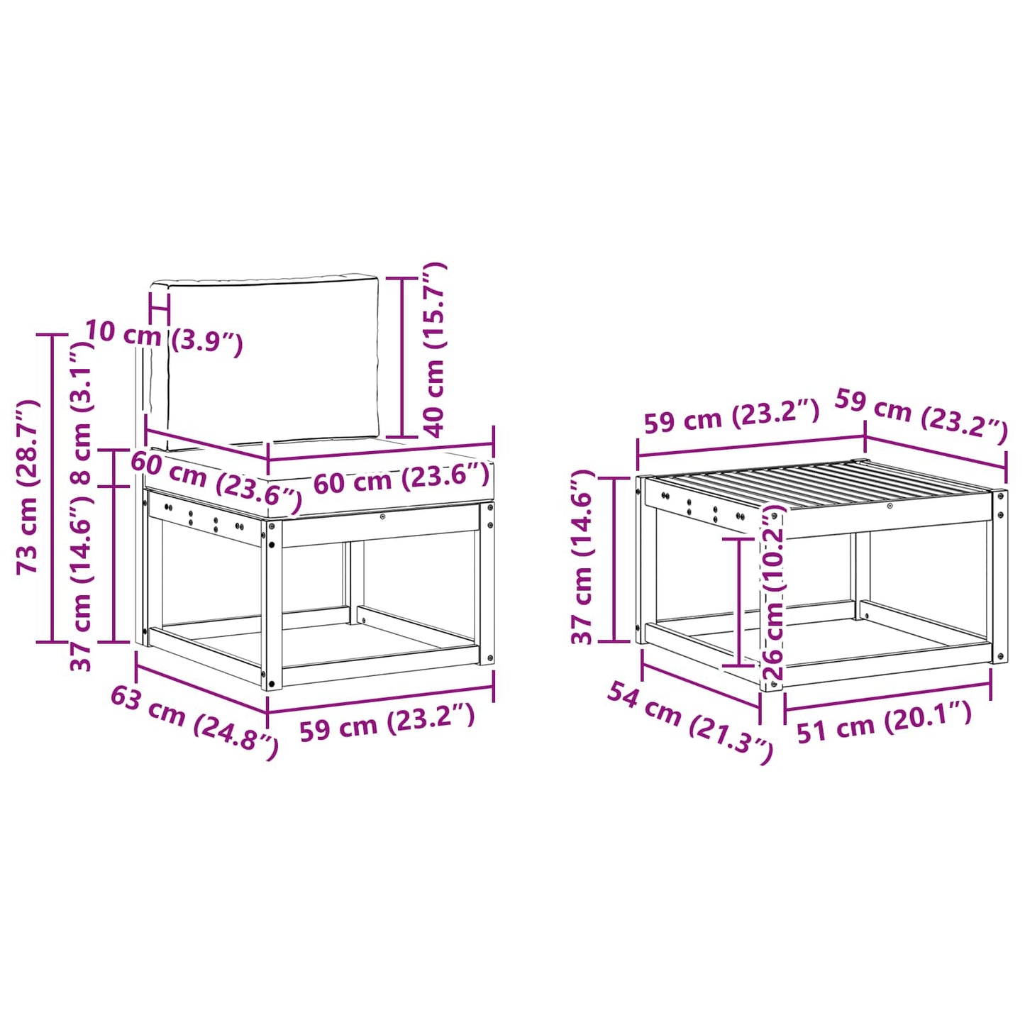 vidaXL Σειρά Καναπέ Εξωτερικού με μαξιλάρι 9 pcs Λευκό και Κρεμ