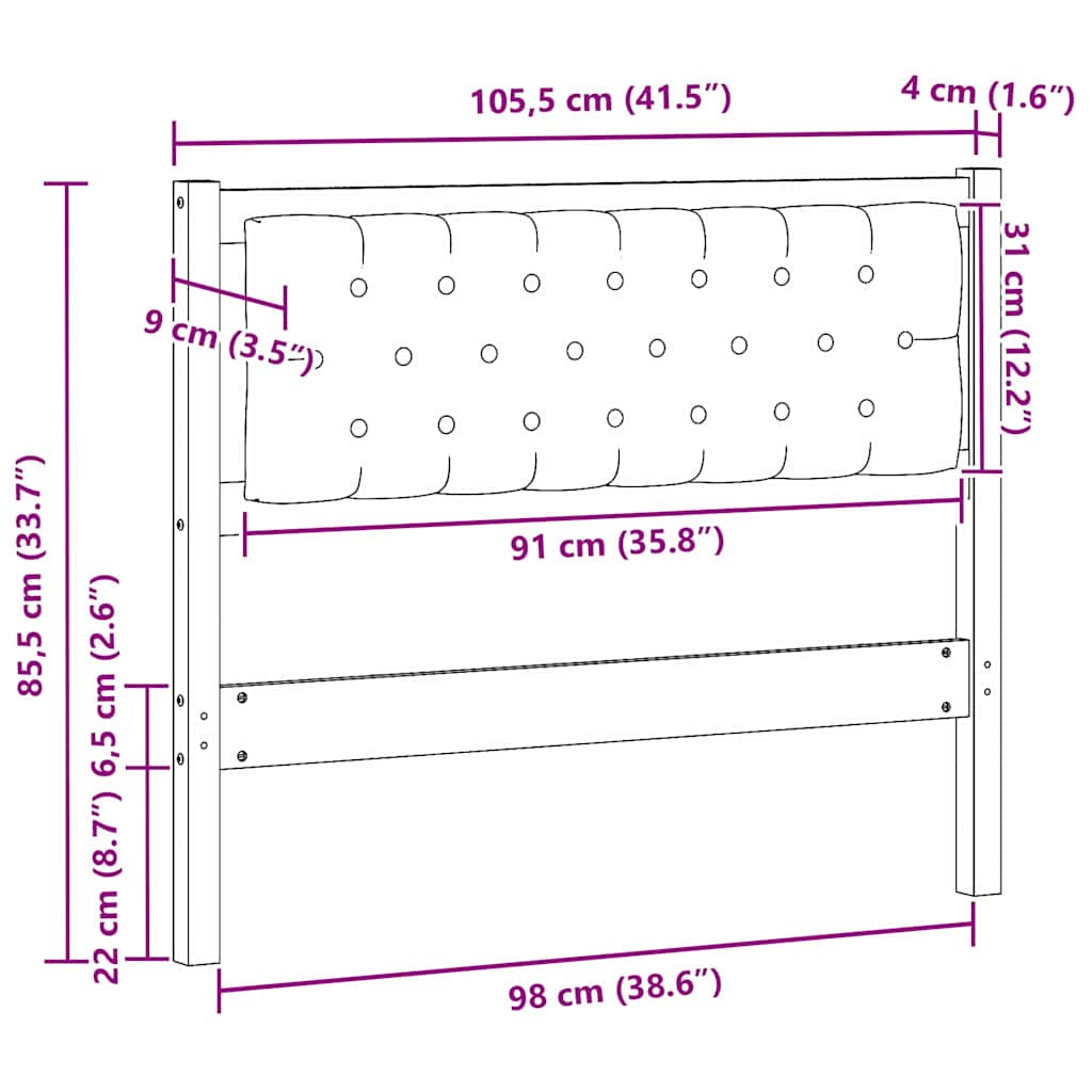 vidaXL Κεφαλάρι Άλλο Καφέ και ταμπά 100 cm Μασίφ ξύλο πεύκου
