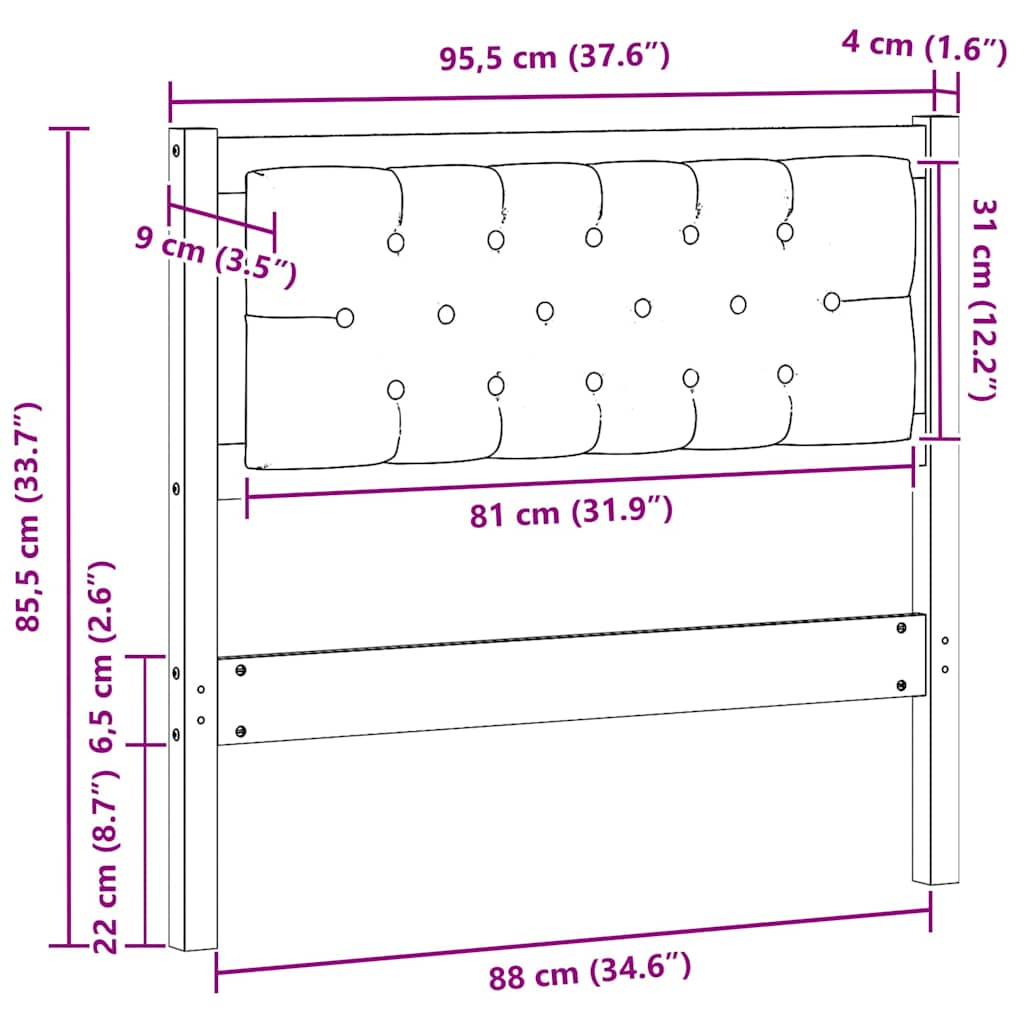 vidaXL Κεφαλάρι Άλλο Καφέ και ταμπά 90 cm Μασίφ ξύλο πεύκου
