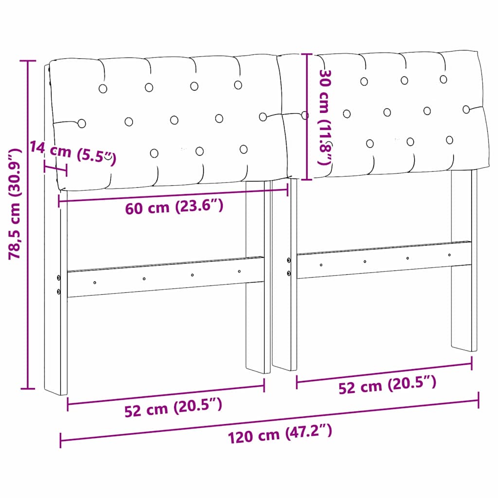 vidaXL Ταπετσαρισμένο κεφαλάρι Ανοιχτό γκρι 120 cm