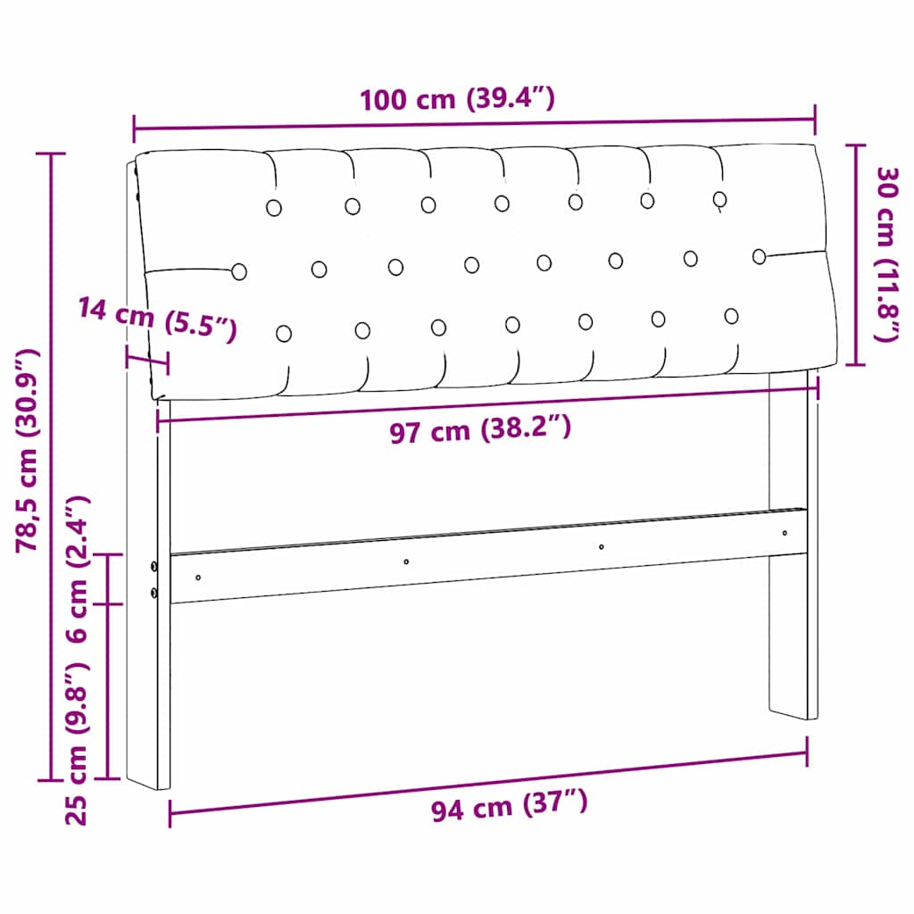 vidaXL Ταπετσαρισμένο κεφαλάρι Ανοιχτό γκρι 100 cm