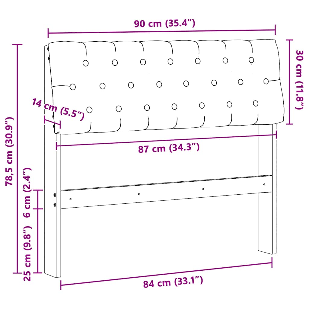vidaXL Ταπετσαρισμένο κεφαλάρι Ανοιχτό γκρι 90 cm Στερεά ξυλεία πεύκου