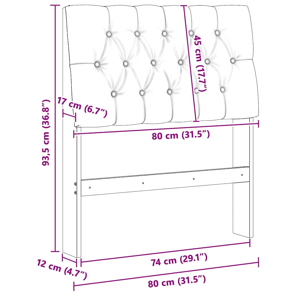 vidaXL Ταπετσαρισμένο κεφαλάρι Taupe 80 cm Στερεά ξυλεία πεύκου