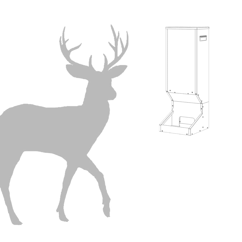 vidaXL Ταΐστρα ελαφιών Ασημί 28 x 30 x 80 εκ. Επικαλυμμένος Χάλυβας