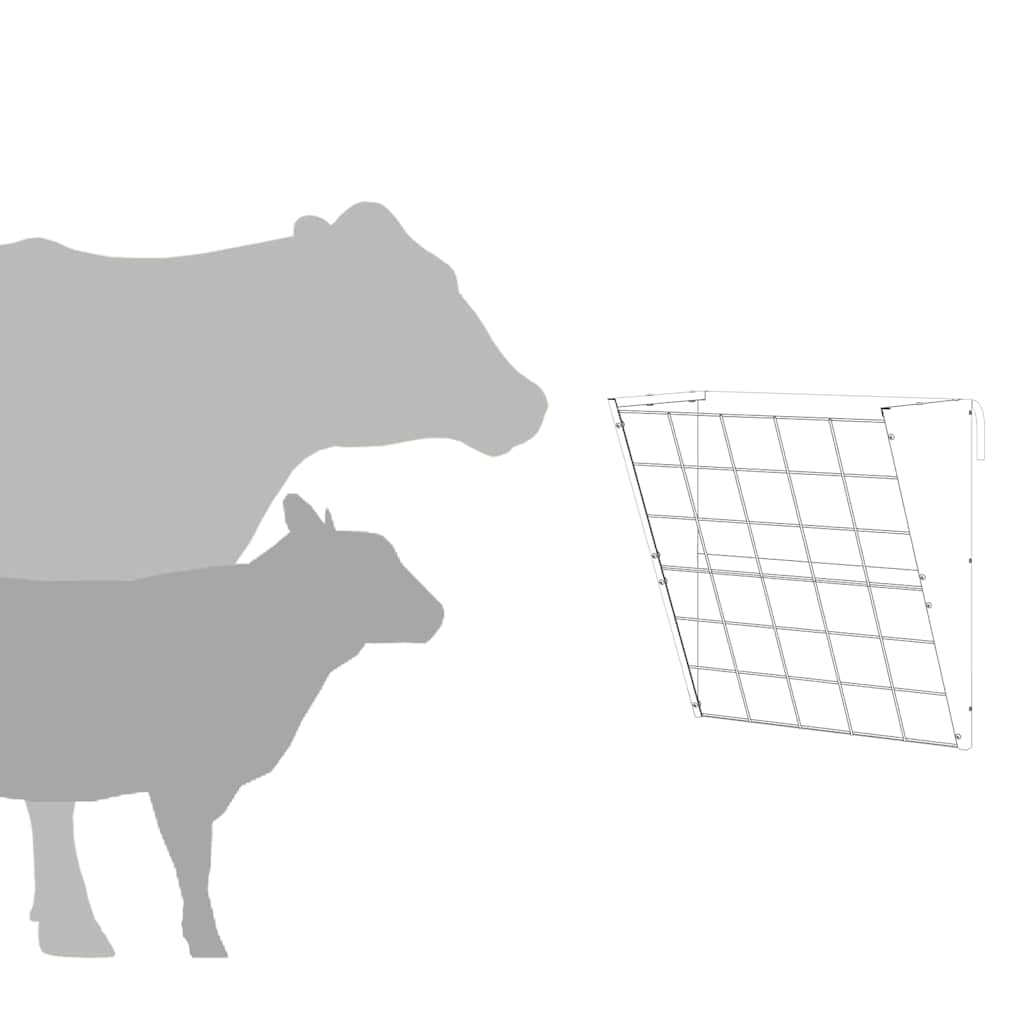 vidaXL Κρεμαστός τροφοδότης άχυρου Ασημί 61 x 33 x 66 εκ