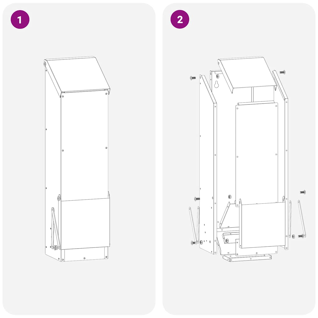 vidaXL Ταΐστρα κοτόπουλων Μαύρο 13 x 12 x 51 εκ. Ψυχρής Έλασης Χάλυβας