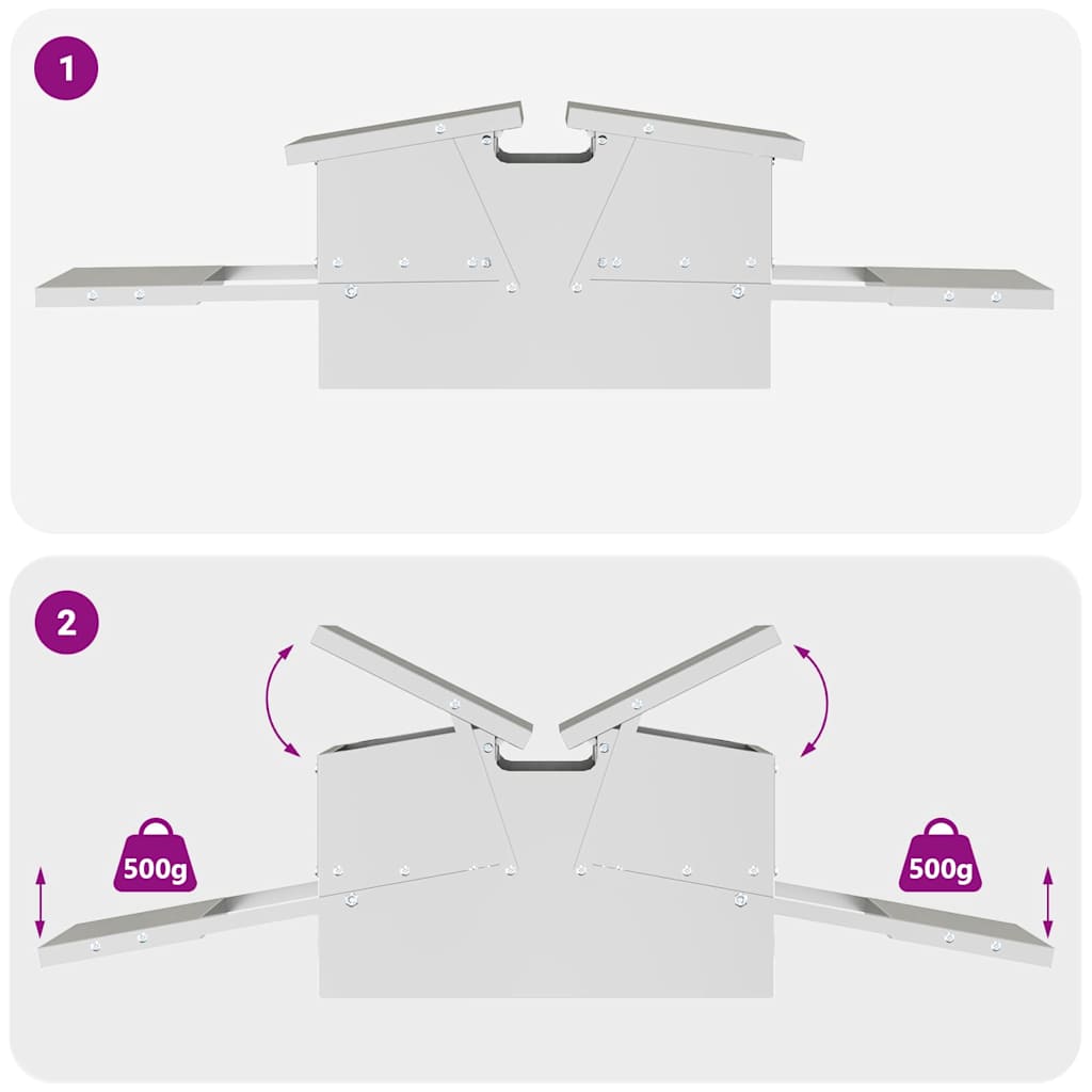 vidaXL Ταΐστρα Κοτόπουλου με Πεντάλ Ασημί 75 x 53 x 20,5 εκ