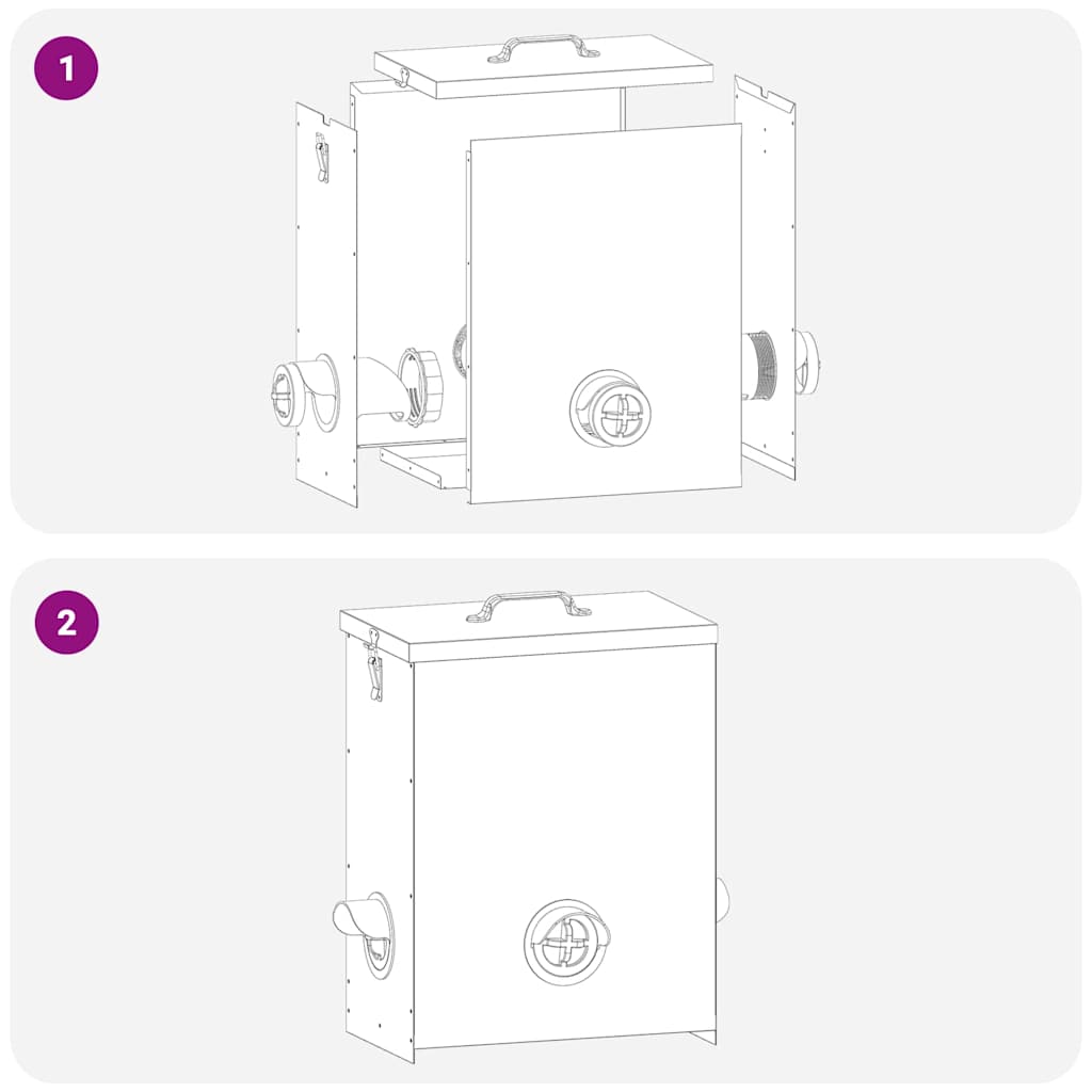 vidaXL Ταΐστρα κοτόπουλων 2 pcs Ασημί 32,5 x 20,5 x 43 εκ