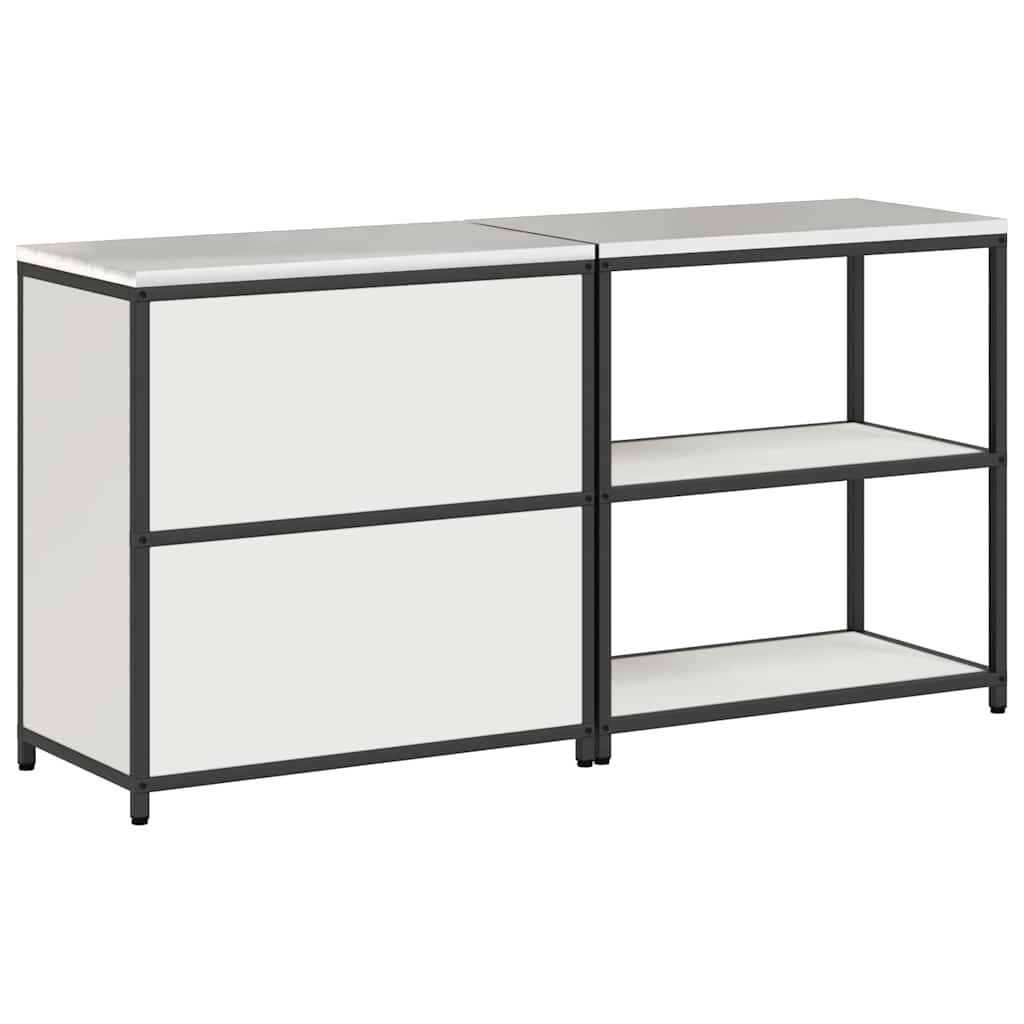 vidaXL Σετ Αποθήκευσης Κουζίνας με ράφι 2 pcs Λευκό 150 x 50 x 92 εκ.