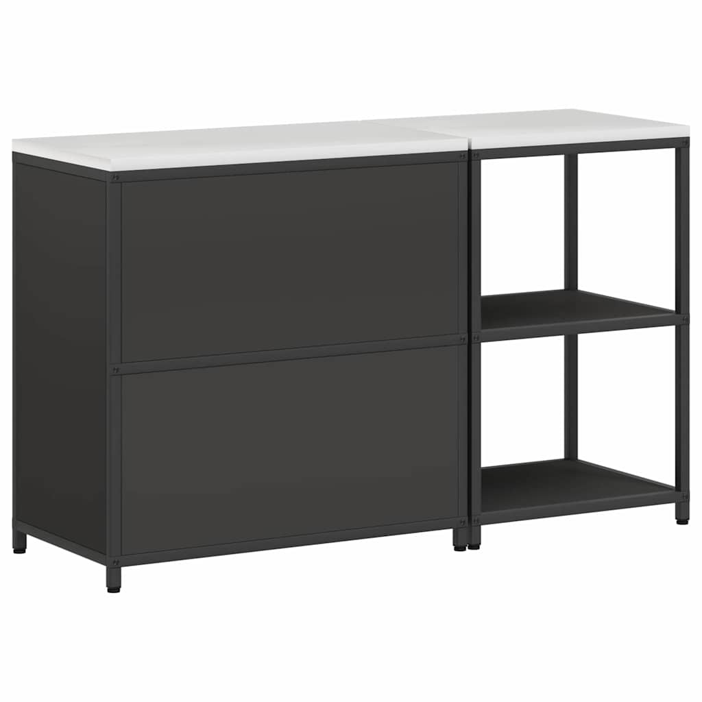 vidaXL Σετ Αποθήκευσης Κουζίνας 2 pcs Μαύρο Ψυχρής έλασης χάλυβας