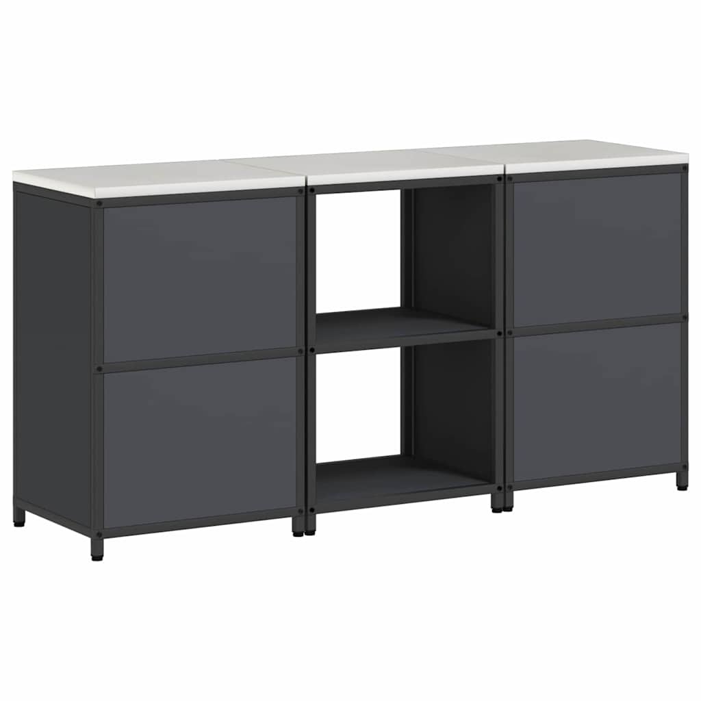 vidaXL Σετ Αποθήκευσης Κουζίνας 3 pcs Ανθρακί Ψυχρής έλασης χάλυβας