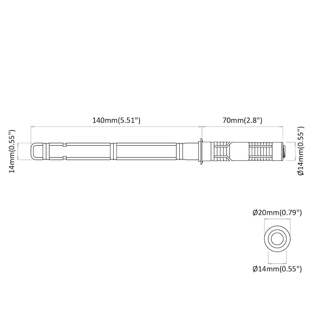vidaXL Βραχίονες Floating Shelf 12 pcs Καφέ Ø14 x 210 mm Ατσάλι