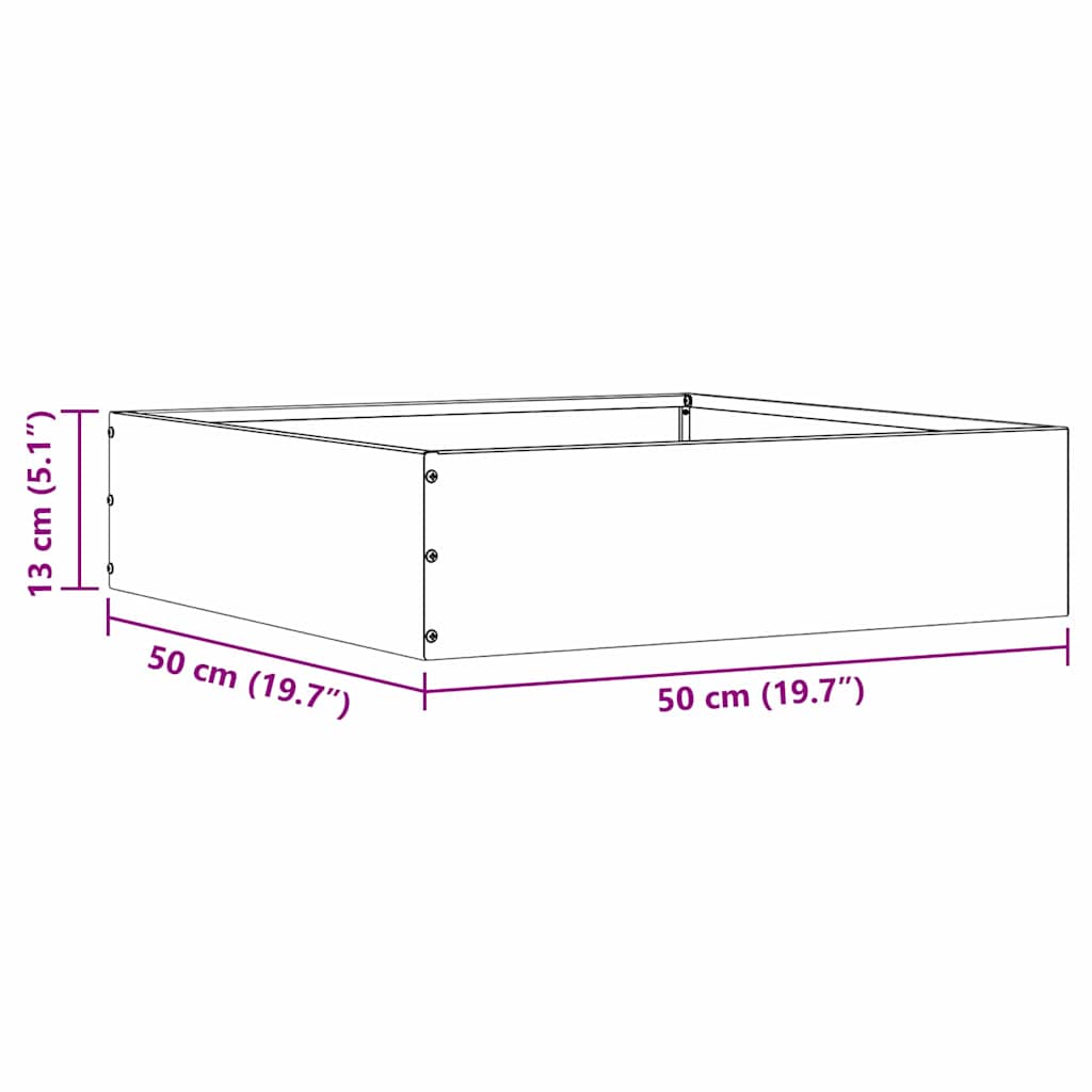 vidaXL Περίγραμμα γκαζόν Λαδί 50 x 50 x 13 εκ Ατσάλι