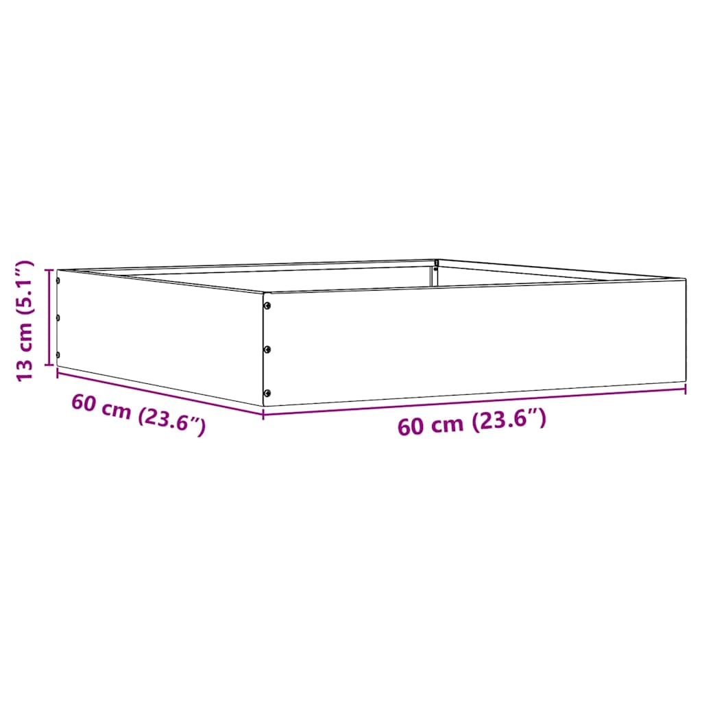 vidaXL Περίγραμμα γκαζόν Ελιά Πράσινη 60 x 60 x 13 εκ Ατσάλι