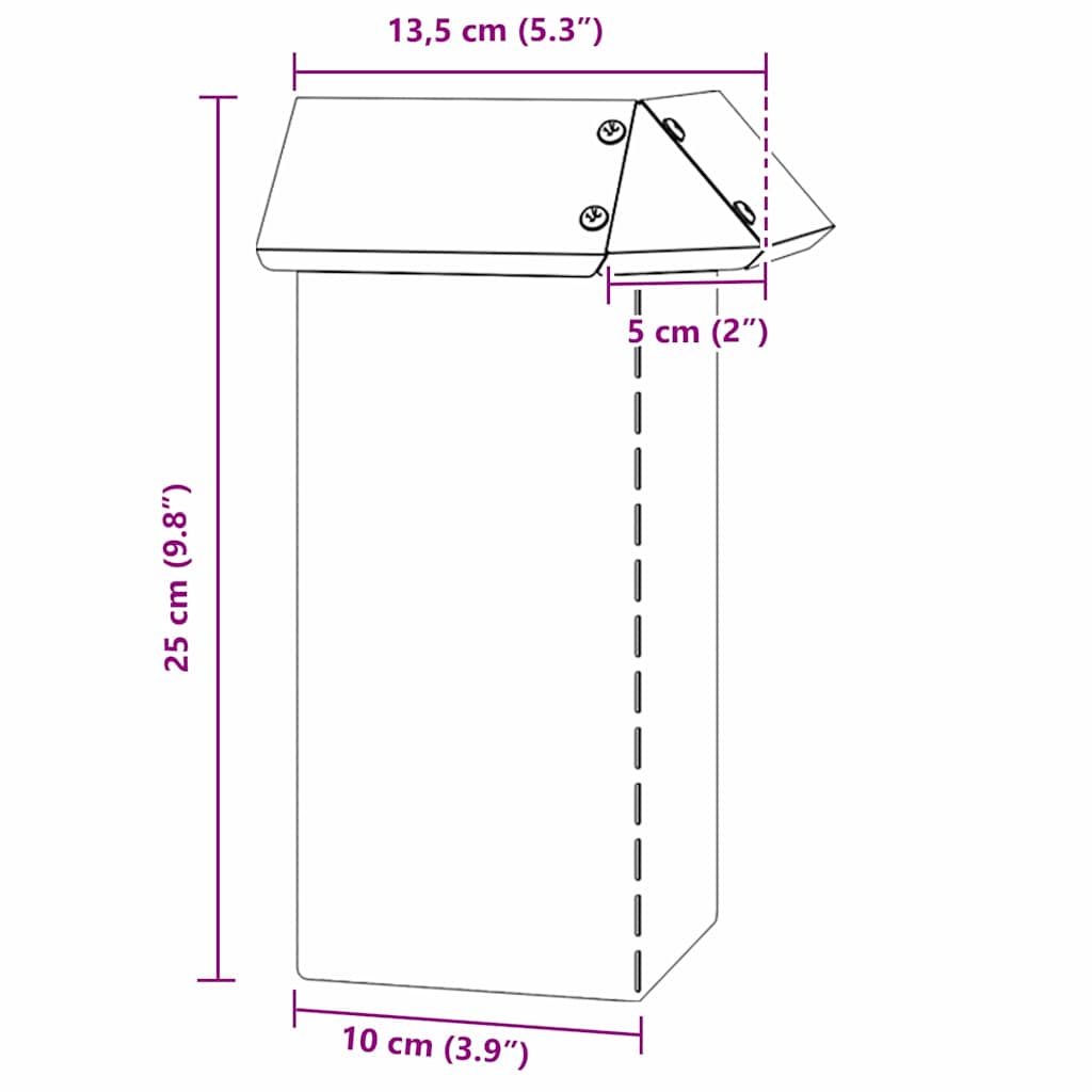 vidaXL Φράκτης σαλιγκαριών Ασημί 13,5 x 13,5 x 25 εκ