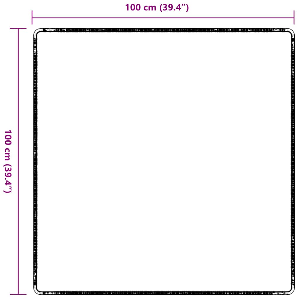 vidaXL Δερμάτινο Χαλί Ανθρακί 100 x 100 cm 100% Πολυπροπυλένιο