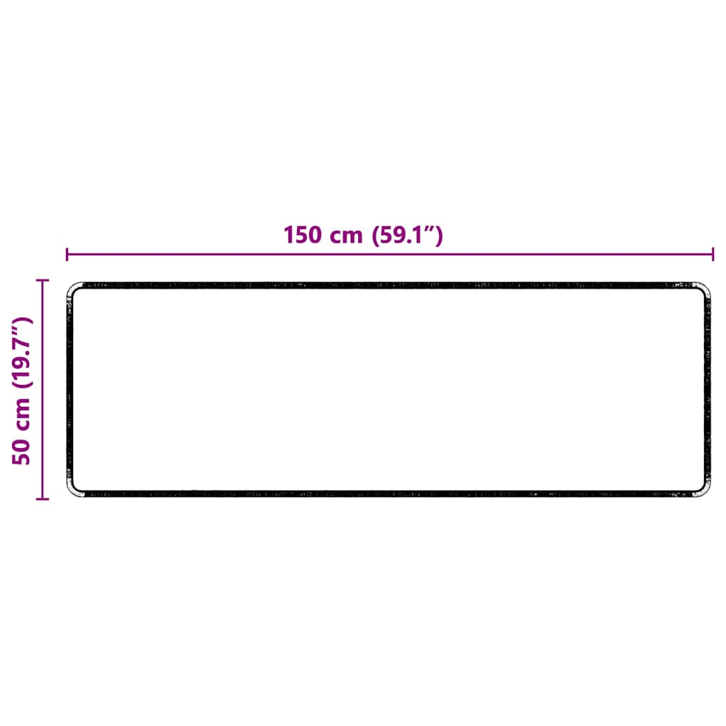 vidaXL Δερμάτινο Χαλί Γκρι 50 x 150 cm 100% Πολυπροπυλένιο Τούφτα