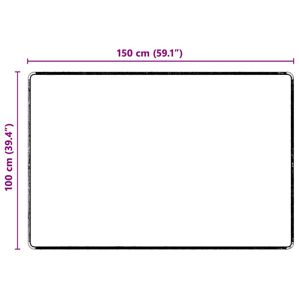 vidaXL Δερμάτινο Χαλί Γκρι 100 x 150 cm 100% Πολυπροπυλένιο Τούφτα
