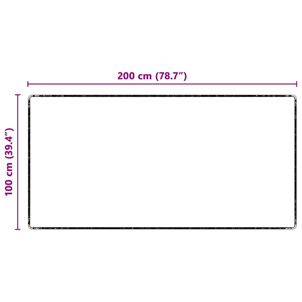 vidaXL Δερμάτινο Χαλί Γκρι 100 x 200 cm 100% Πολυπροπυλένιο Τούφτα
