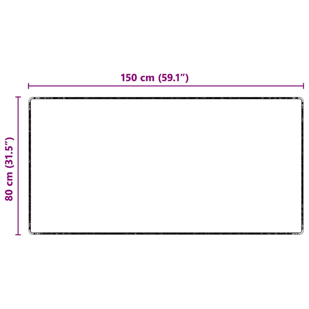 vidaXL Δερμάτινο Χαλί Μαύρο 80 x 150 cm 100% Πολυπροπυλένιο Τούφτα