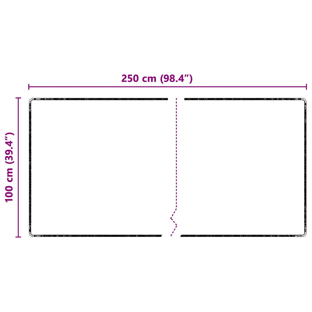 vidaXL Δερμάτινο Χαλί Μαύρο 100 x 250 cm 100% Πολυπροπυλένιο Τούφτα