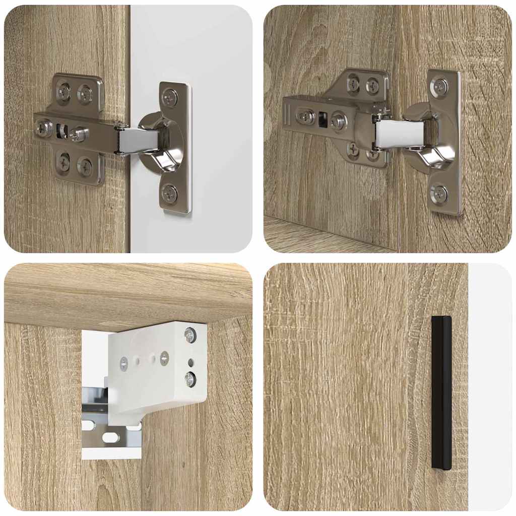vidaXL Σετ Επίπλων Μπάνιου με συρτάρι Επιτοίχιο 5 pcs Δρύς Sonoma