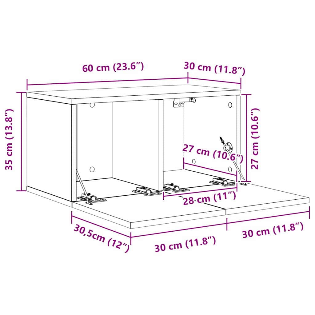 vidaXL Σετ επίπλου τηλεόρασης 8 pcs artisan δρυς 60 x 30 x 30 cm