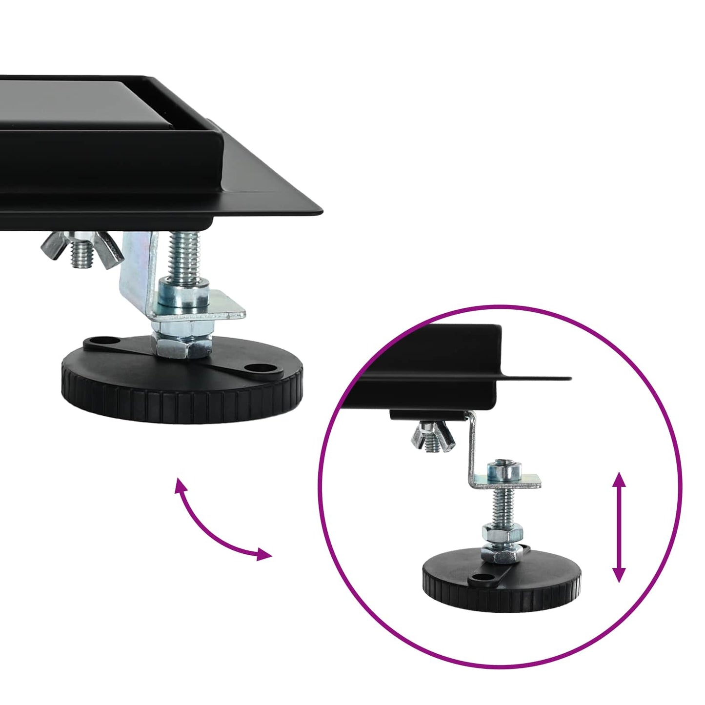 vidaXL 2 σε 1 εκροή ντους Μαύρο 60 cm Ανοξείδωτο Ατσάλι 304