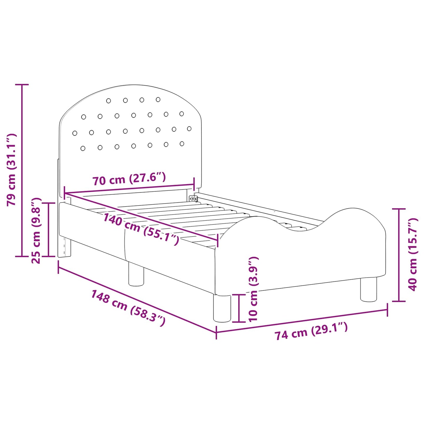 vidaXL Κρεβατική βάση για παιδιά με προσκέφαλο Μπλε Αστυνομίας Βελούδο