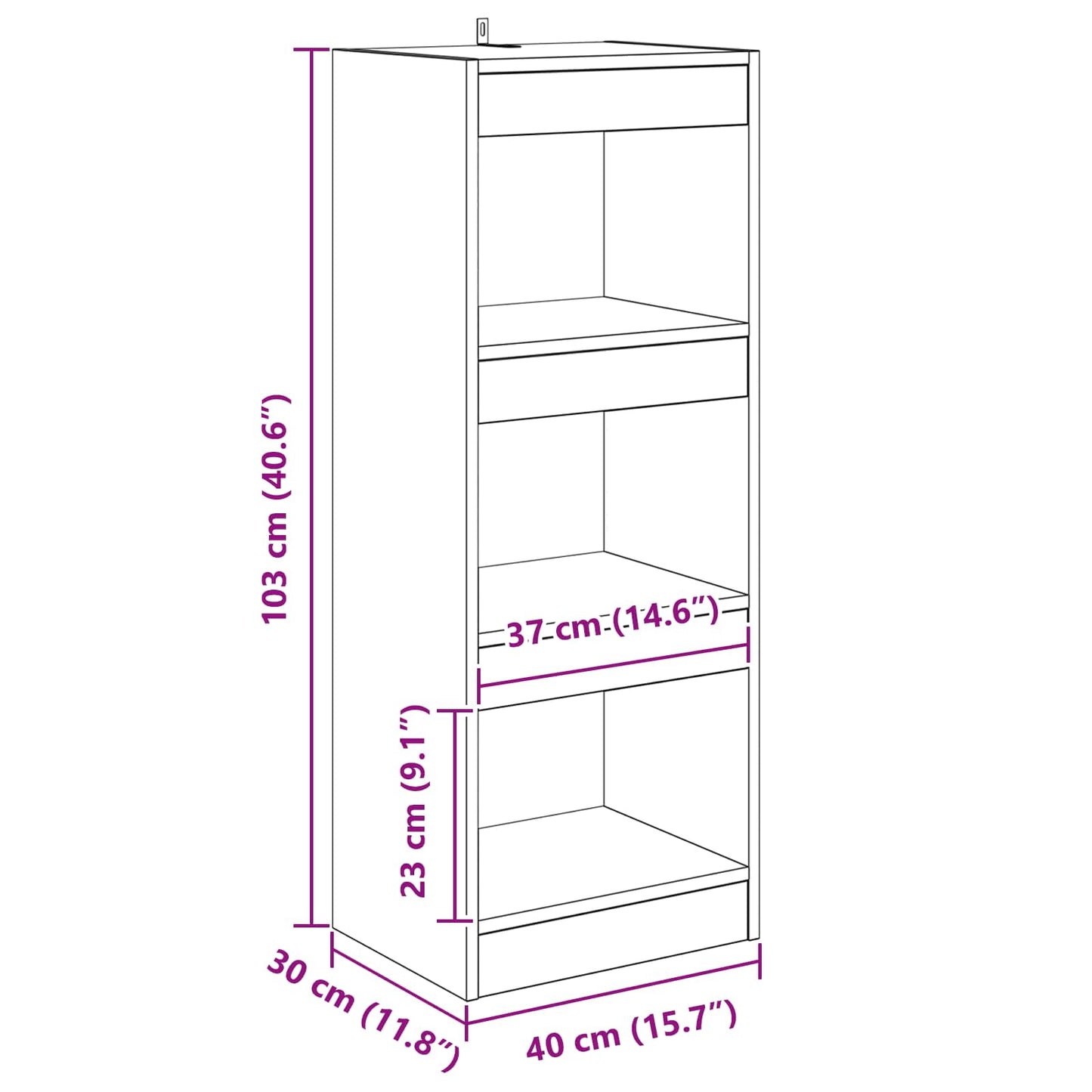 vidaXL Βιβλιοθήκη Παλαιό ξύλο 40 x 30 x 103 εκ. Επεξεργασμένο ξύλο