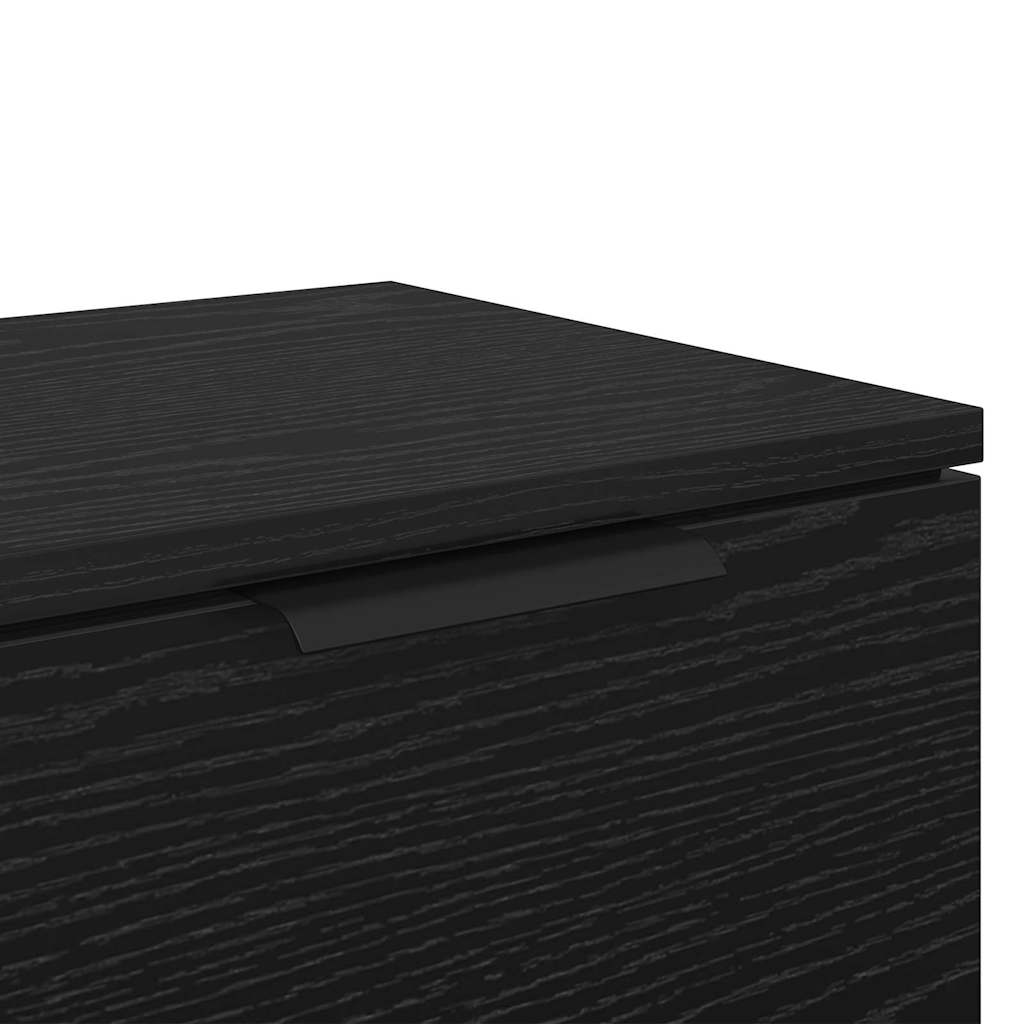 vidaXL Κομοδίνο 2 τμχ. Μαύρη Οξυά 34 x 30 x 20 εκ Επεξεργασμένο Ξύλο
