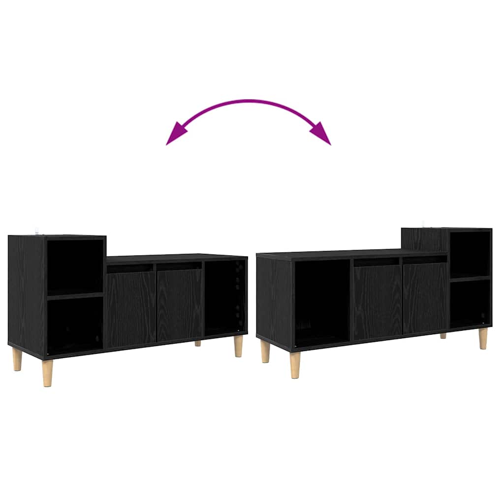 vidaXL Ντουλάπι TV 100 x 35 x 55 εκ Μαύρη Οξυά Επεξεργασμένο Ξύλο