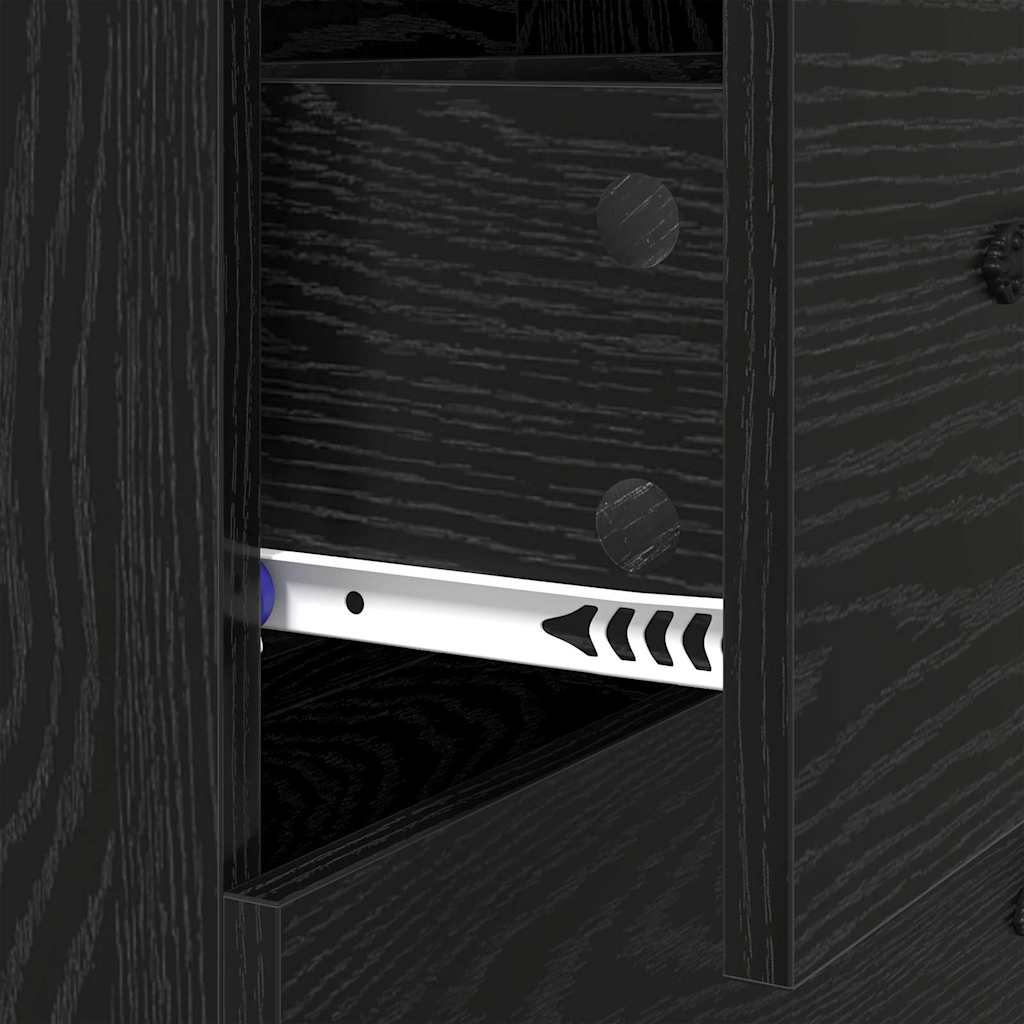 vidaXL Πλαϊνό γραφείο με συρτάρι Μαύρη Οξυά 69,5 x 34 x 90 εκ.