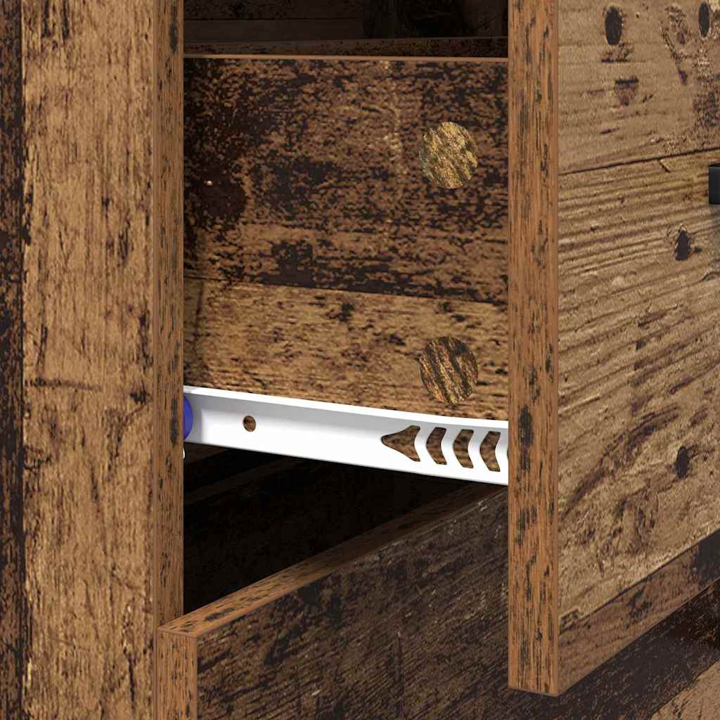 vidaXL Πλαϊνό γραφείο με συρτάρι Παλιό Ξύλο 69,5 x 34 x 90 εκ.