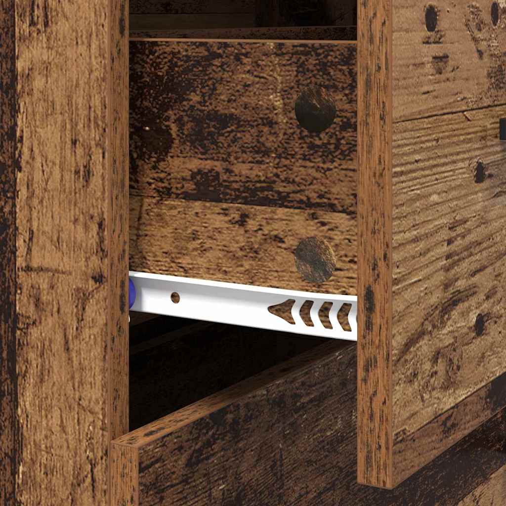 vidaXL Πλαϊνό γραφείο με συρτάρι Παλιό Ξύλο 69,5 x 34 x 90 εκ.